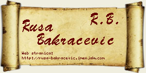 Rusa Bakračević vizit kartica